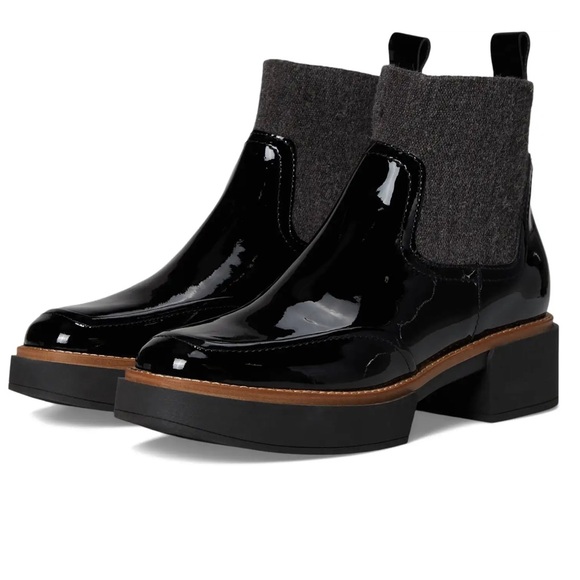 Elegant Black Patent Ankle Boots - Picture 1 of 6